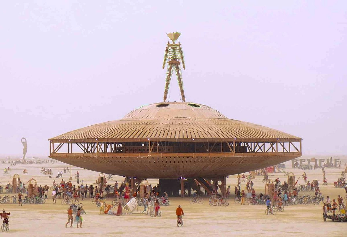 Burning Man, a creative festival in September, focuses on art in the Nevada desert