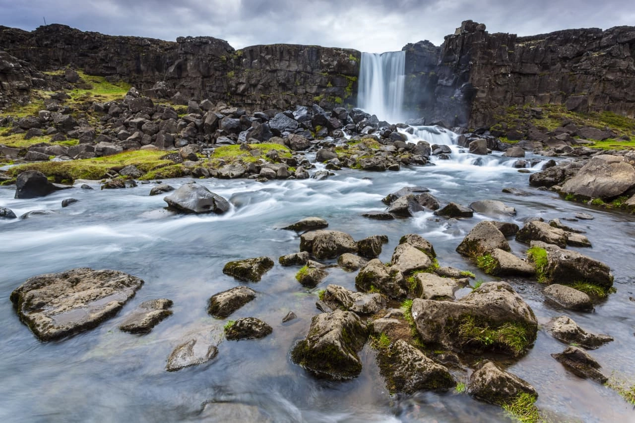 Thingvellir on the Iceland Golden Circle Map lets you walk between tectonic plates
